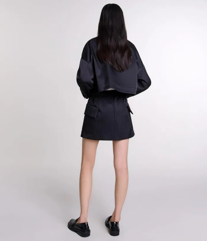 Maje Short Satin Skirt Women Skirts and Shorts