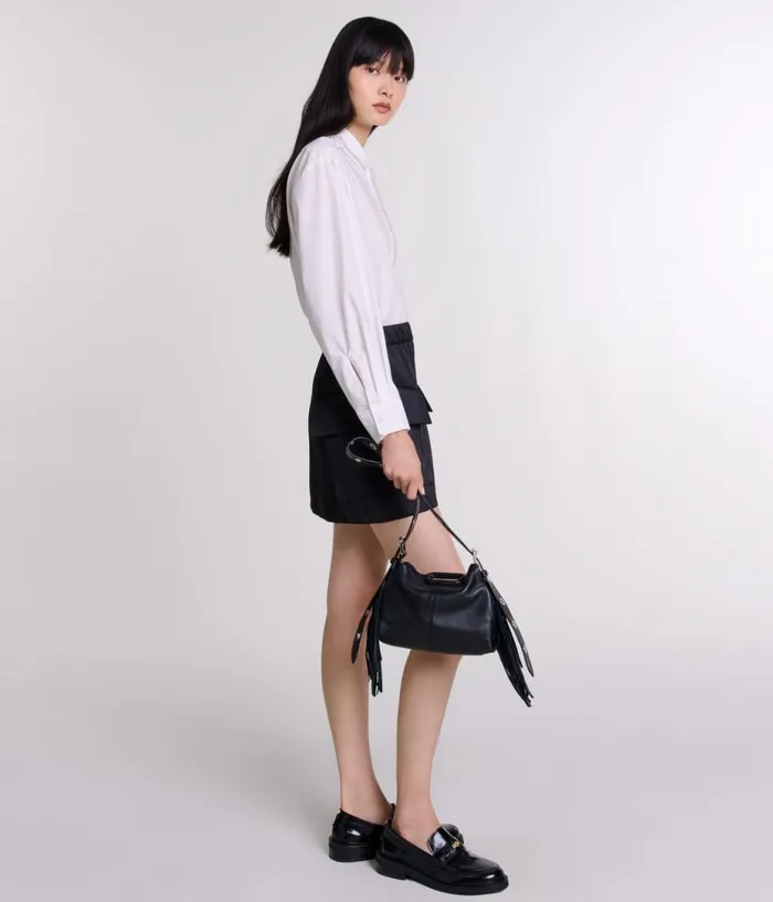 Maje Short Satin Skirt Women Skirts and Shorts