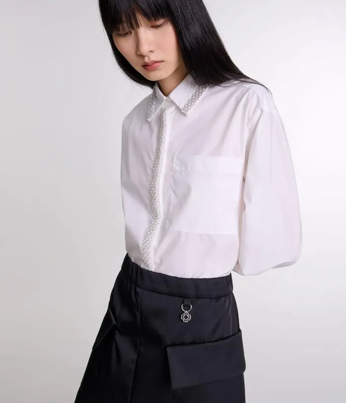 Maje Short Satin Skirt Women Skirts and Shorts