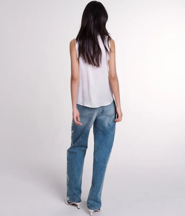 Maje Silk Tank Top Women Tops and Shirts