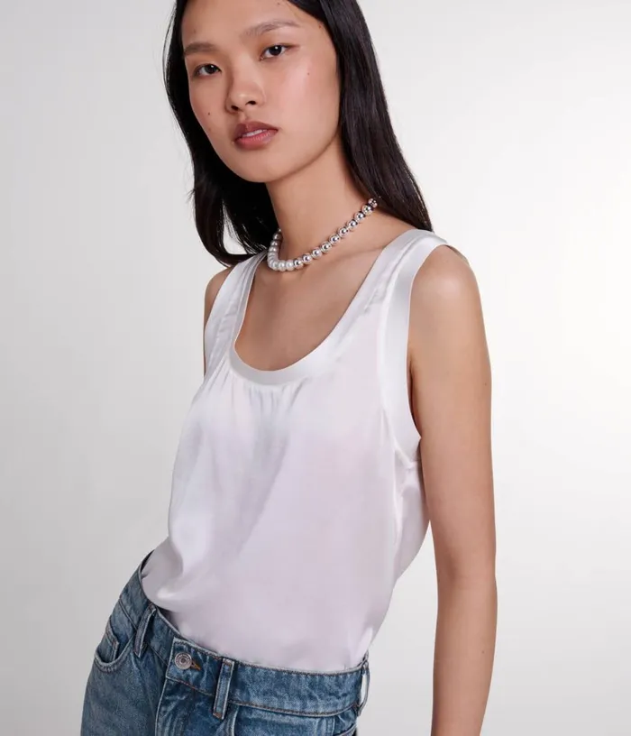 Maje Silk Tank Top Women Tops and Shirts