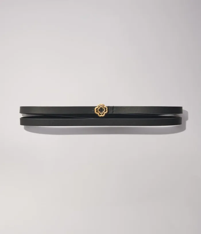 Maje Slim Double Leather Belt Women Belts