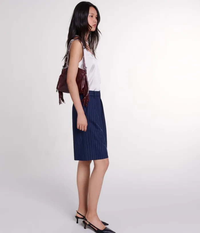 Maje Striped Bermuda Shorts Women Skirts and Shorts