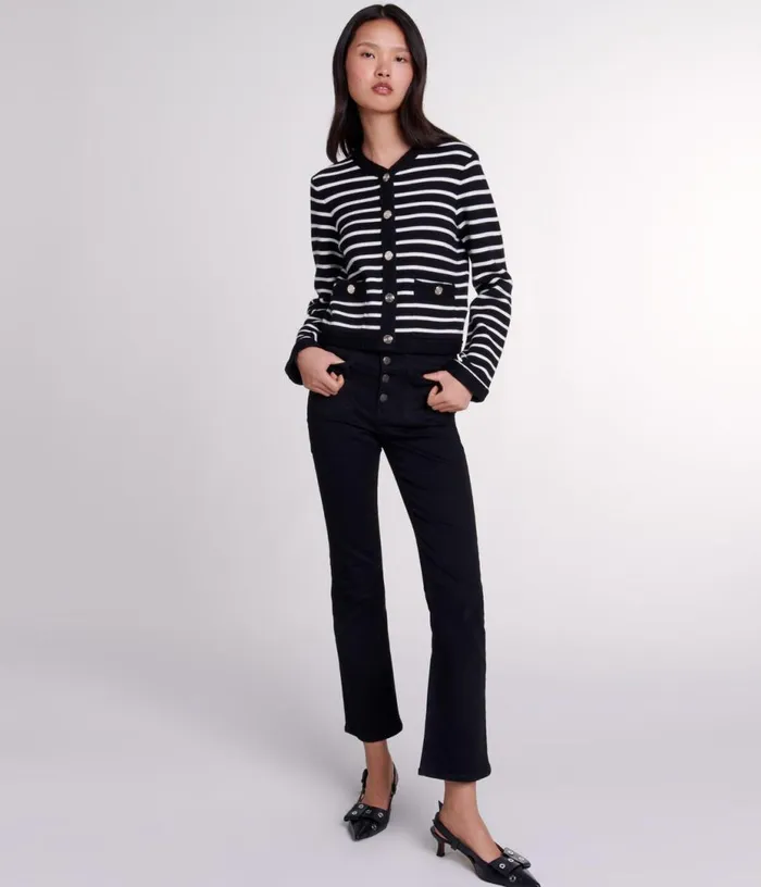 Maje Striped Cardigan Women Sweaters and Cardigans