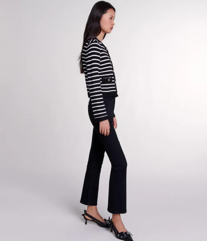 Maje Striped Cardigan Women Sweaters and Cardigans