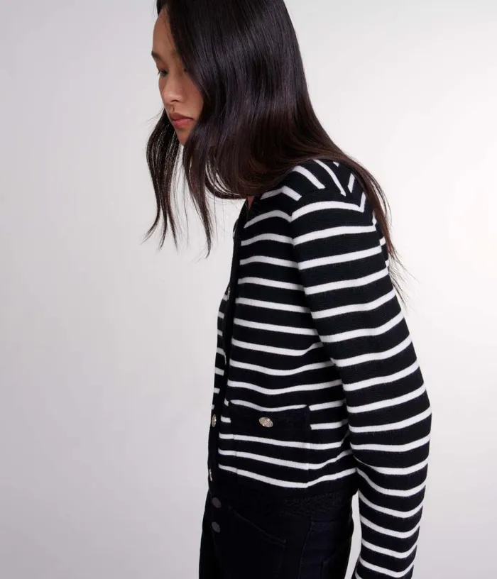 Maje Striped Cardigan Women Sweaters and Cardigans