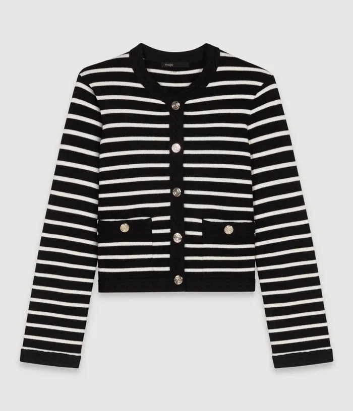 Maje Striped Cardigan Women Sweaters and Cardigans
