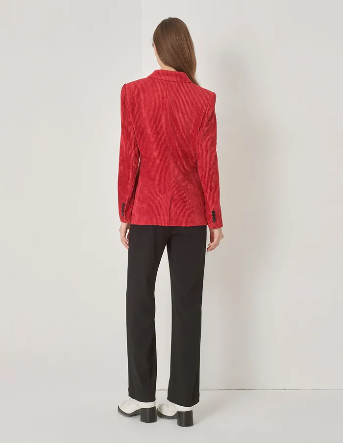 MARYLING Blazers Chunky Corduroy DoubleBreasted Blazer Ruby Red 8211 Women