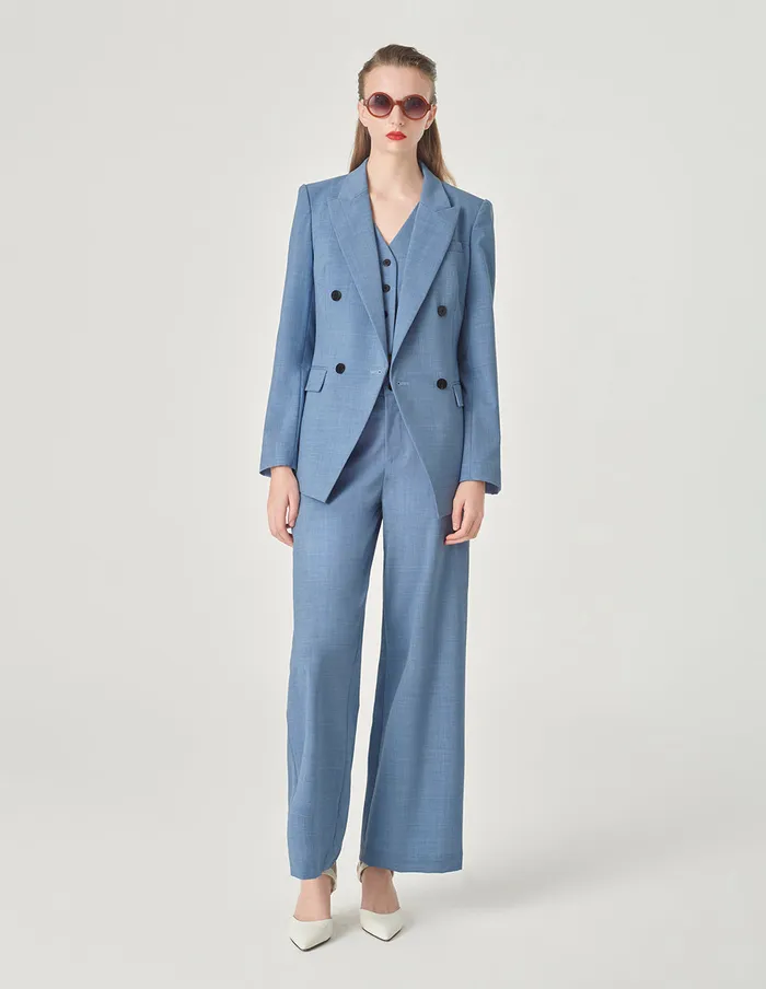 MARYLING Blazers Classic DoubleBreasted Peaked Lapel Blazer Blue 8211 Women