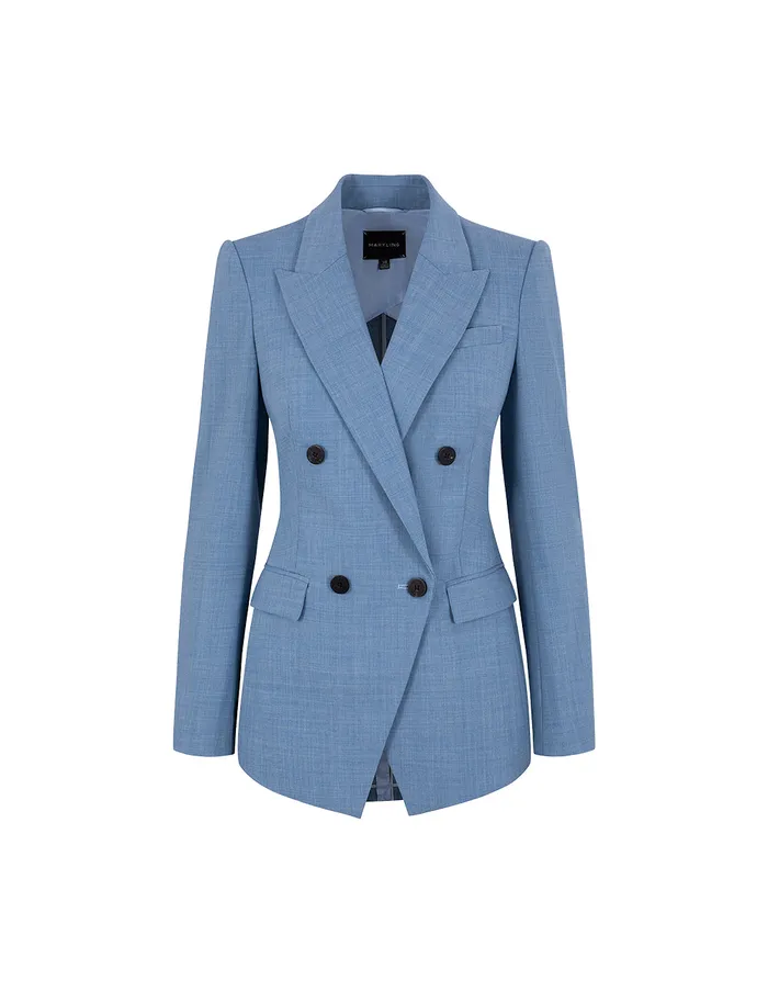 MARYLING Blazers Classic DoubleBreasted Peaked Lapel Blazer Blue 8211 Women MARYLING Blazers Classic DoubleBreasted Peaked Lapel Blazer Blue 8211 Women