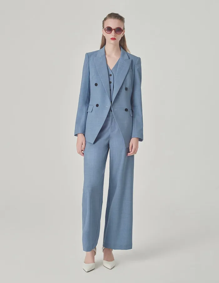 MARYLING Blazers Classic DoubleBreasted Peaked Lapel Blazer Blue 8211 Women MARYLING Blazers Classic DoubleBreasted Peaked Lapel Blazer Blue 8211 Women