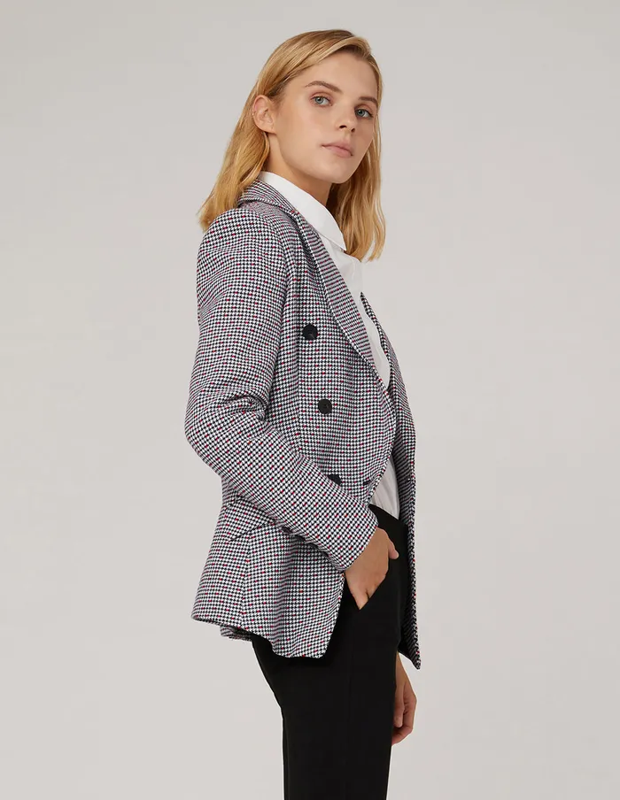 MARYLING Blazers HOUNDSTOOTH DOUBLEBREASTED PEAKLAPEL BLAZER Mix 8211 Women MARYLING Blazers HOUNDSTOOTH DOUBLEBREASTED PEAKLAPEL BLAZER Mix 8211 Women