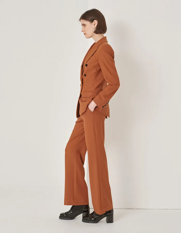 MARYLING Blazers Maple Leaf Tangerine Double Breasted Contrast Button Blazer Orange 8211 Women