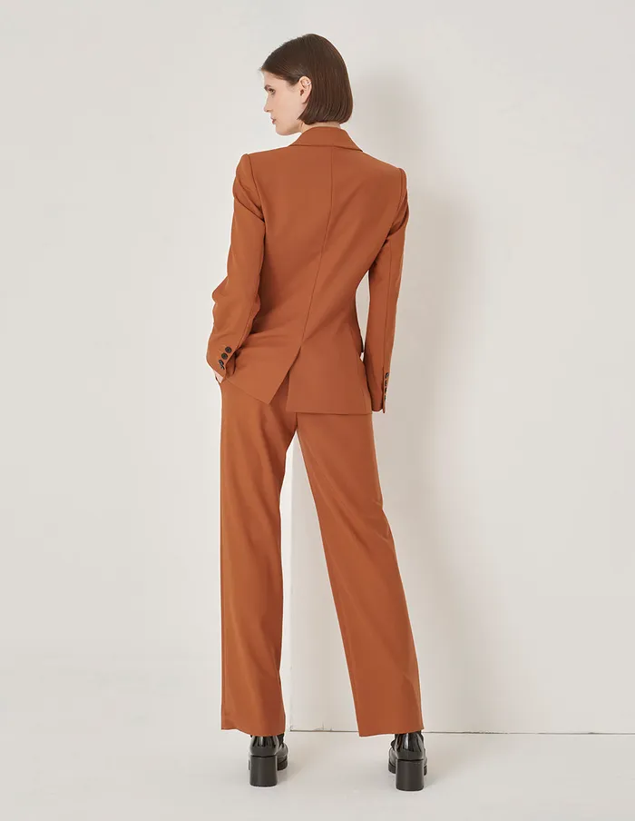MARYLING Blazers Maple Leaf Tangerine Double Breasted Contrast Button Blazer Orange 8211 Women