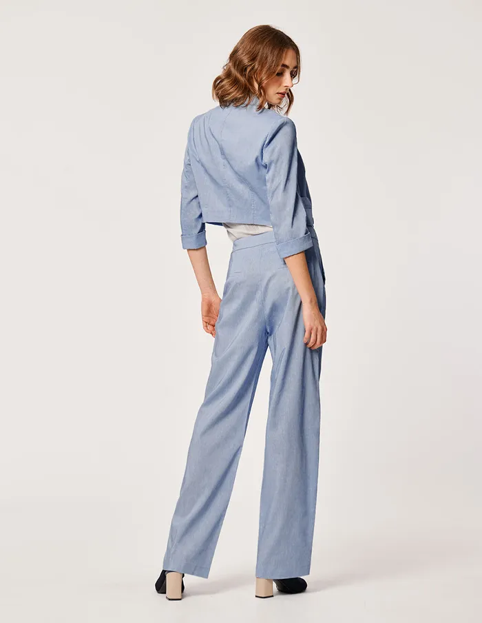 MARYLING Blazers SKY BLUE LINEN BLENDED BLAZER Sky Blue 8211 Women MARYLING Blazers SKY BLUE LINEN BLENDED BLAZER Sky Blue 8211 Women
