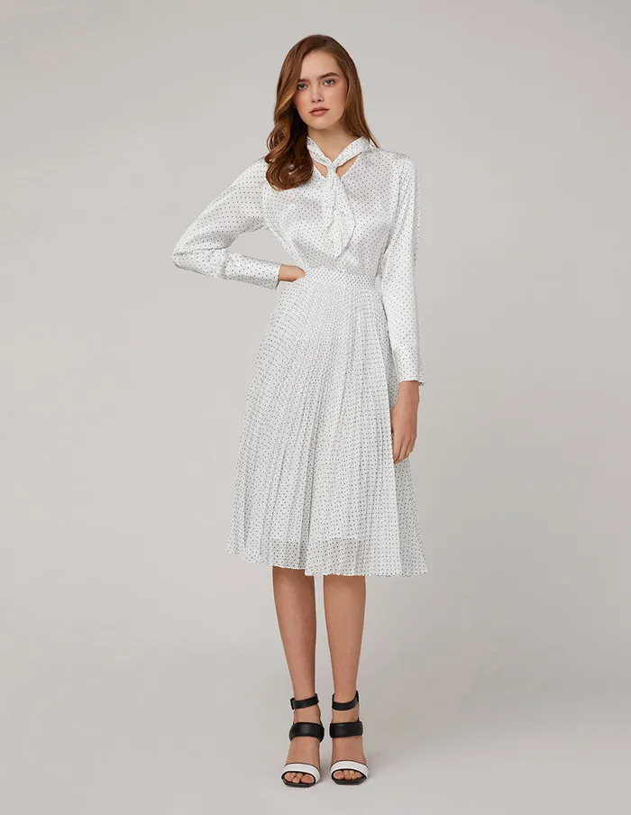 MARYLING Blouse Mid Front Ruffle Trimwhite Polka Dot Shirt Mix 8211 Women