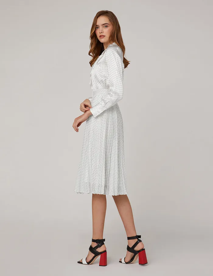 MARYLING Blouse Mid Front Ruffle Trimwhite Polka Dot Shirt Mix 8211 Women MARYLING Blouse Mid Front Ruffle Trimwhite Polka Dot Shirt Mix 8211 Women