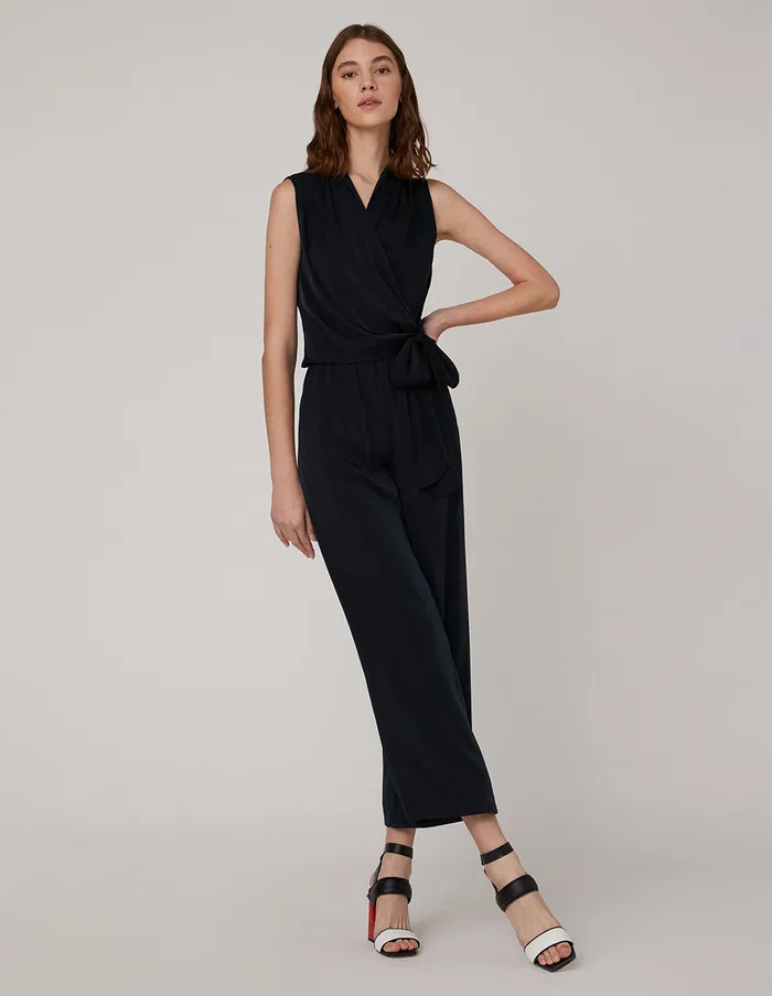 MARYLING Blouse Pleated VNeck Sleeveless Top Blue 8211 Women