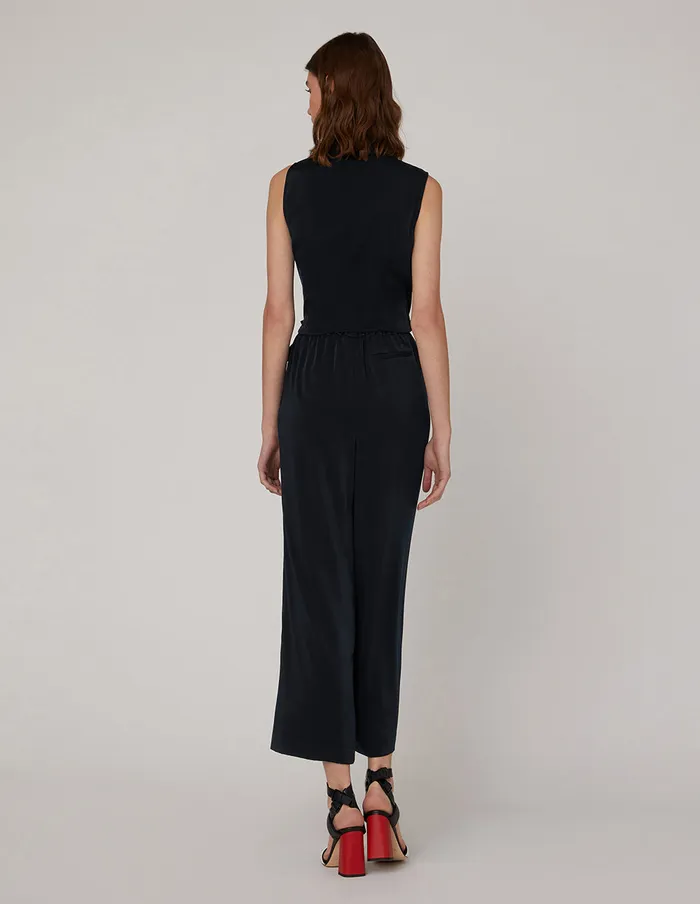 MARYLING Blouse Pleated VNeck Sleeveless Top Blue 8211 Women MARYLING Blouse Pleated VNeck Sleeveless Top Blue 8211 Women