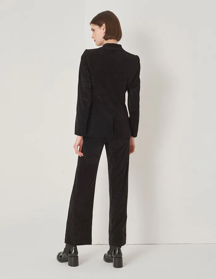 MARYLING Jacket and Coat Black DoubleBreasted Suit With Lapel Collar Black 8211 Women MARYLING Jacket and Coat Black DoubleBreasted Suit With Lapel Collar Black 8211 Women