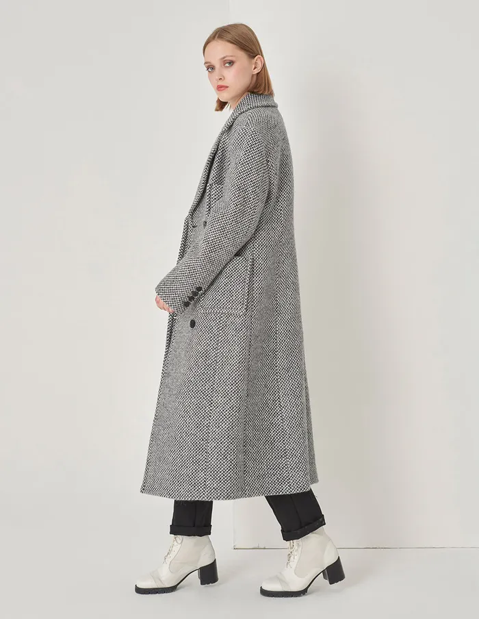 MARYLING Jacket and Coat Long DoubleBreasted Wool Coat With Wide Shoulders Black 8211 Women MARYLING Jacket and Coat Long DoubleBreasted Wool Coat With Wide Shoulders Black 8211 Women