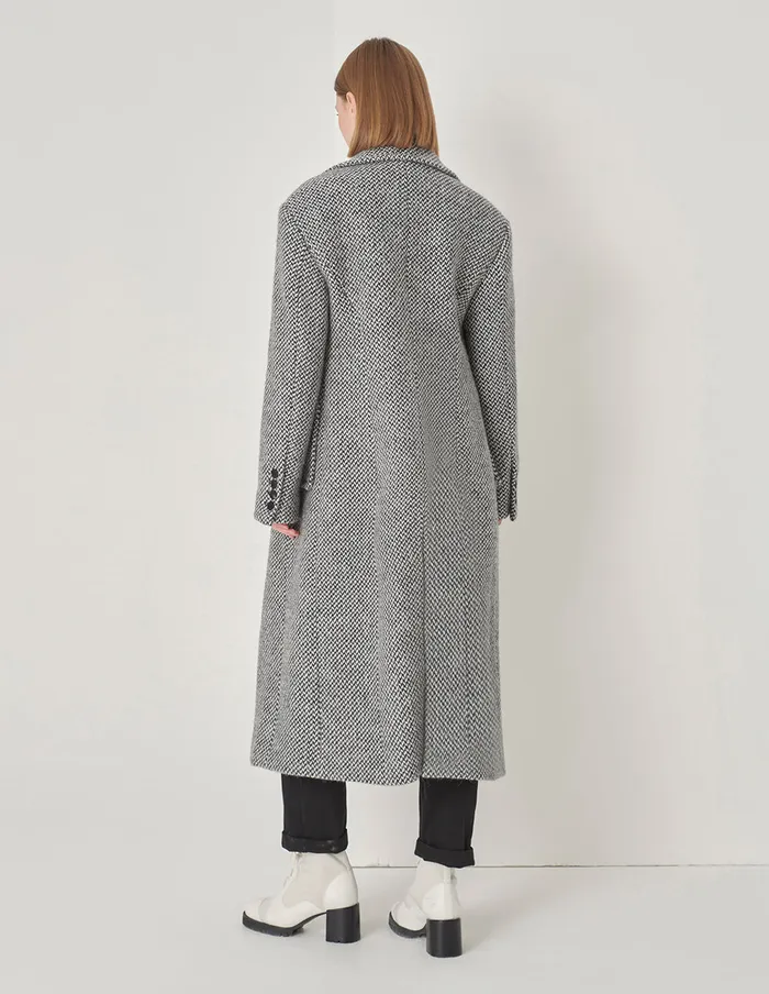 MARYLING Jacket and Coat Long DoubleBreasted Wool Coat With Wide Shoulders Black 8211 Women MARYLING Jacket and Coat Long DoubleBreasted Wool Coat With Wide Shoulders Black 8211 Women