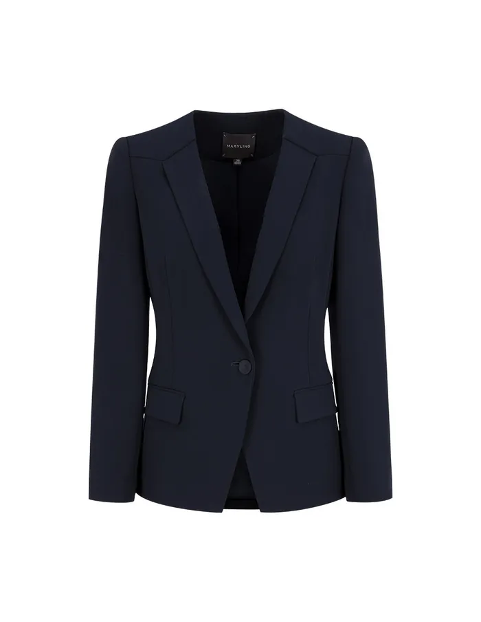 MARYLING Jacket and Coat Peaked Lapel LongSleeve SingleBreasted Blazer Darkblue 8211 Women MARYLING Jacket and Coat Peaked Lapel LongSleeve SingleBreasted Blazer Darkblue 8211 Women