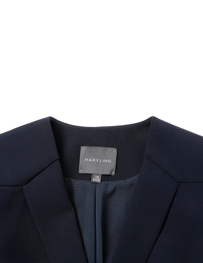 MARYLING Jacket and Coat Peaked Lapel LongSleeve SingleBreasted Blazer Darkblue 8211 Women MARYLING Jacket and Coat Peaked Lapel LongSleeve SingleBreasted Blazer Darkblue 8211 Women