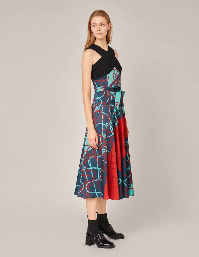 MARYLING Knit Dress VNECK KNIT SPLICED ARTISTIC PRINT MAXI DRESS Turquoise 8211 Women MARYLING Knit Dress VNECK KNIT SPLICED ARTISTIC PRINT MAXI DRESS Turquoise 8211 Women