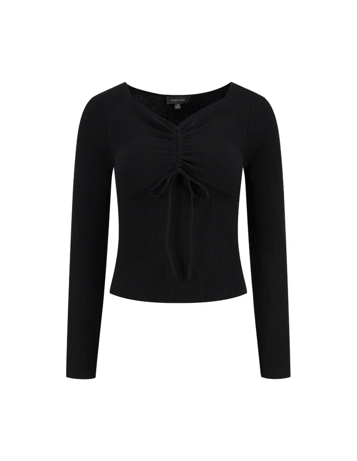 MARYLING Knitwear Black Vneck Knitted Sweater Black 8211 Women
