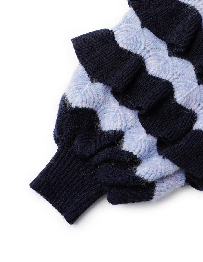 MARYLING Knitwear Blue Wave Balloon Sleeve Sweatshirt Blue 8211 Women