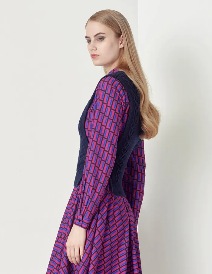MARYLING Knitwear Classic Dark Blue Knitted Vest Blue 8211 Women