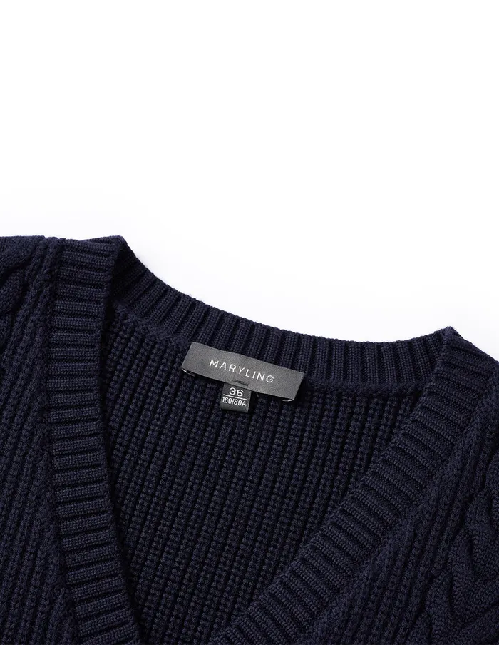 MARYLING Knitwear Classic Dark Blue Knitted Vest Blue 8211 Women