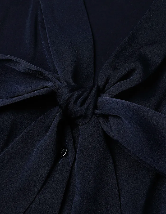 MARYLING Knitwear Dark Blue Strappy Bow Top Blue 8211 Women