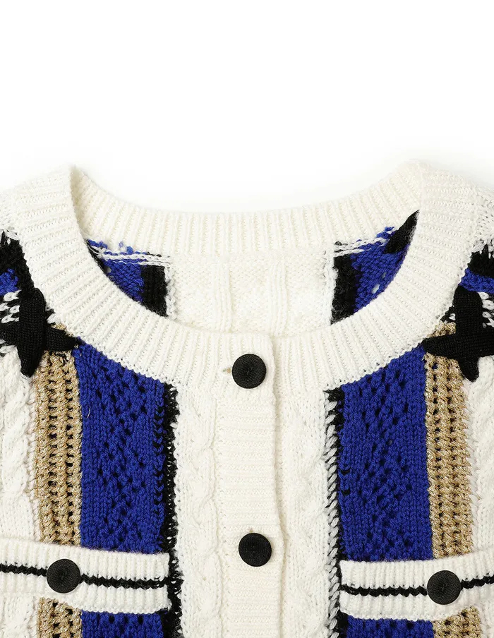 MARYLING Knitwear Desert Snow Shadow Round Neck Wololen Knitted Cardigan Mix 8211 Women MARYLING Knitwear Desert Snow Shadow Round Neck Wololen Knitted Cardigan Mix 8211 Women