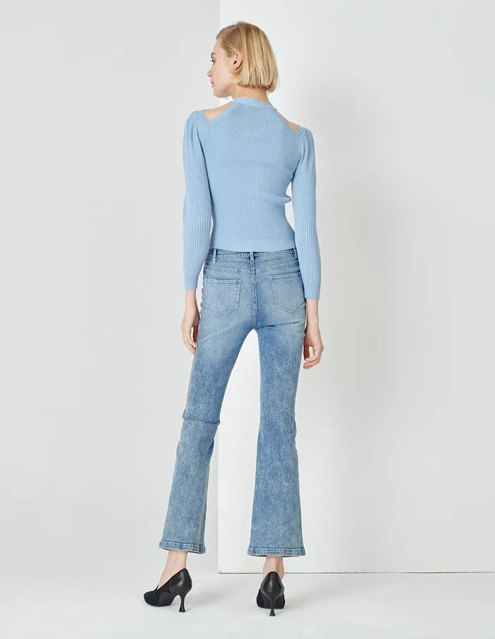 MARYLING Knitwear Foggy Blue VNeck Knitted Cardigan Blue 8211 Women