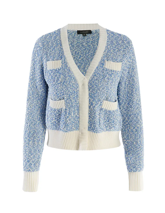 MARYLING Knitwear Four Pocket Cropped Cardigan Mix 8211 Women