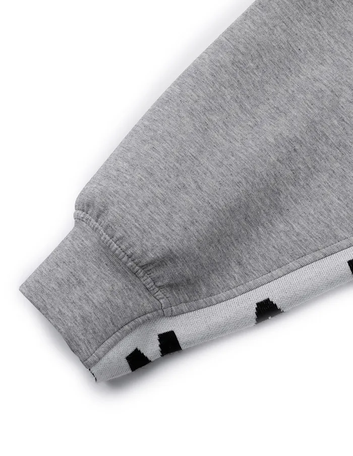 MARYLING Knitwear Gray Logo Patchwork Short Hooded Sweatshirt Grey 8211 Women MARYLING Knitwear Gray Logo Patchwork Short Hooded Sweatshirt Grey 8211 Women
