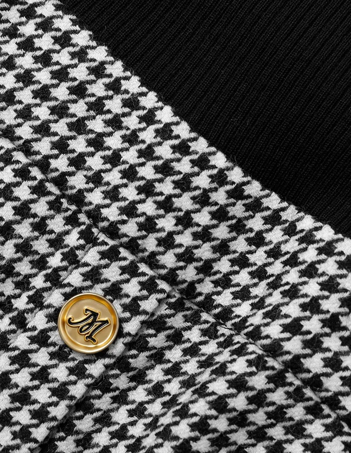 MARYLING Knitwear Houndstooth Patchwork Knitted Top With Belt Houndstooth 8211 Women MARYLING Knitwear Houndstooth Patchwork Knitted Top With Belt Houndstooth 8211 Women