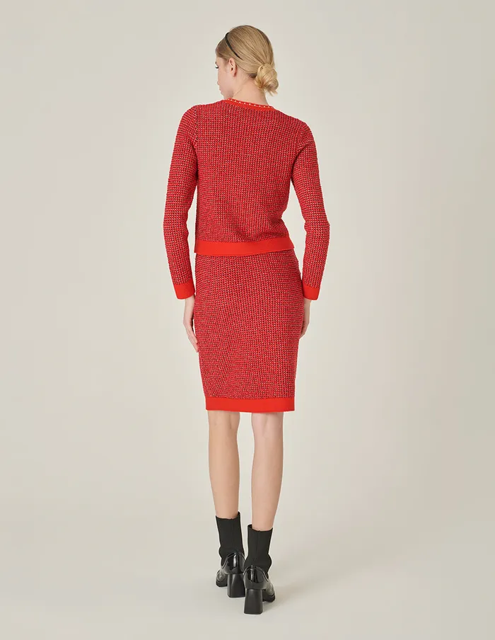 MARYLING Knitwear Red Crewneck Four Pocket Knit Cardigan Red 8211 Women MARYLING Knitwear Red Crewneck Four Pocket Knit Cardigan Red 8211 Women
