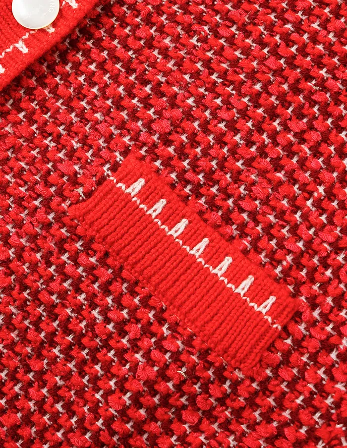 MARYLING Knitwear Red Crewneck Four Pocket Knit Cardigan Red 8211 Women MARYLING Knitwear Red Crewneck Four Pocket Knit Cardigan Red 8211 Women