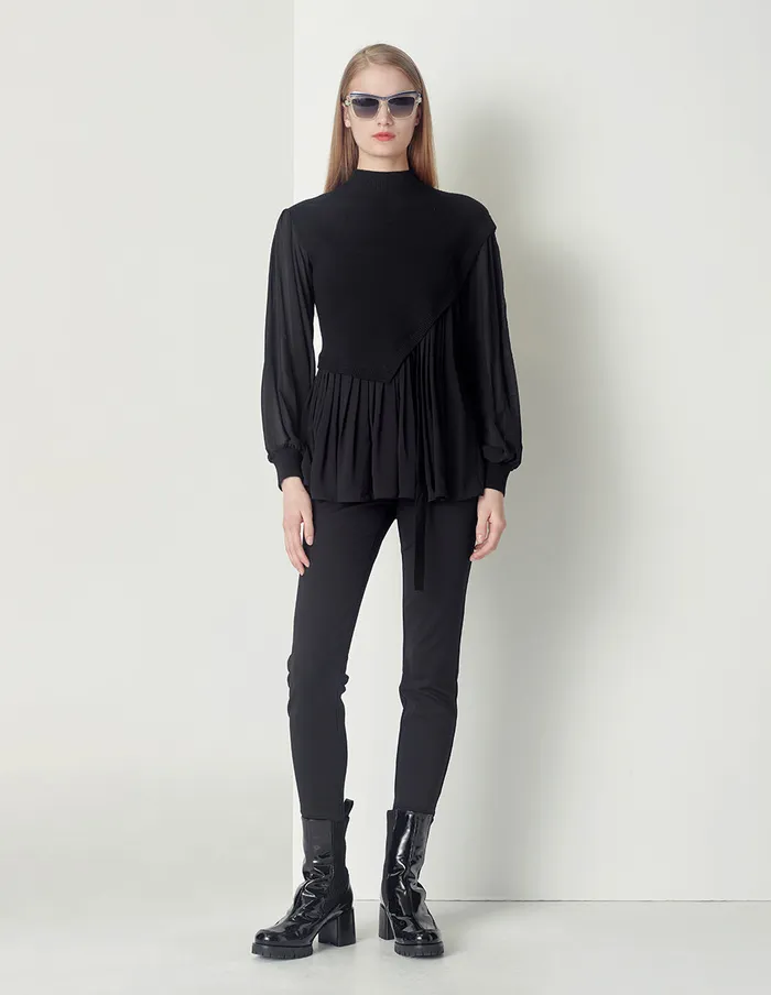 MARYLING Knitwear Romantic Black Woollen Georgette AllMatch Top Black 8211 Women MARYLING Knitwear Romantic Black Woollen Georgette AllMatch Top Black 8211 Women
