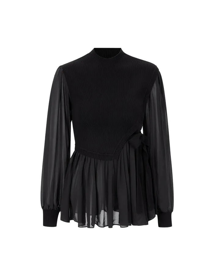 MARYLING Knitwear Romantic Black Woollen Georgette AllMatch Top Black 8211 Women MARYLING Knitwear Romantic Black Woollen Georgette AllMatch Top Black 8211 Women
