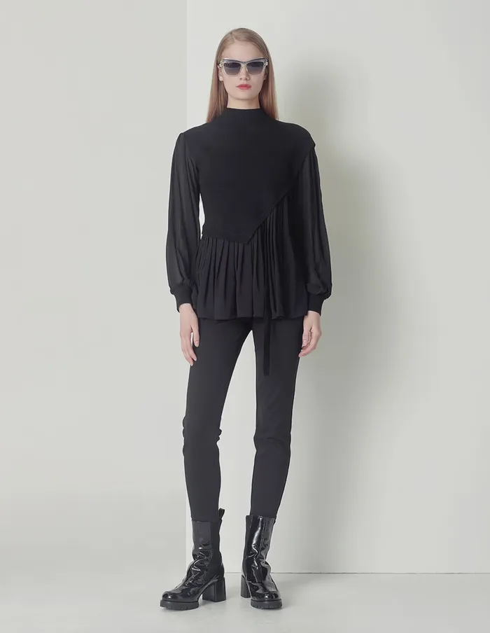 MARYLING Knitwear Romantic Black Woollen Georgette AllMatch Top Black 8211 Women MARYLING Knitwear Romantic Black Woollen Georgette AllMatch Top Black 8211 Women