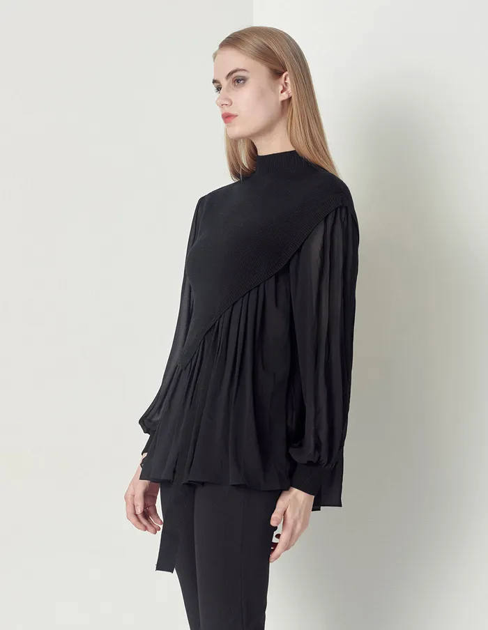 MARYLING Knitwear Romantic Black Woollen Georgette AllMatch Top Black 8211 Women MARYLING Knitwear Romantic Black Woollen Georgette AllMatch Top Black 8211 Women