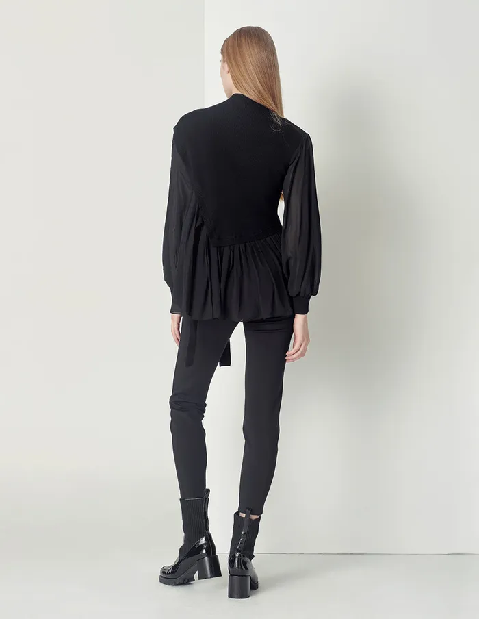 MARYLING Knitwear Romantic Black Woollen Georgette AllMatch Top Black 8211 Women MARYLING Knitwear Romantic Black Woollen Georgette AllMatch Top Black 8211 Women