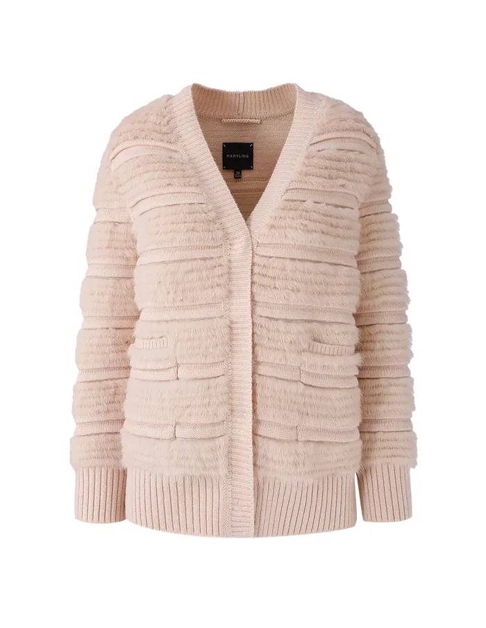 MARYLING Knitwear Spliced Knit Cardigan Misty Rose 8211 Women