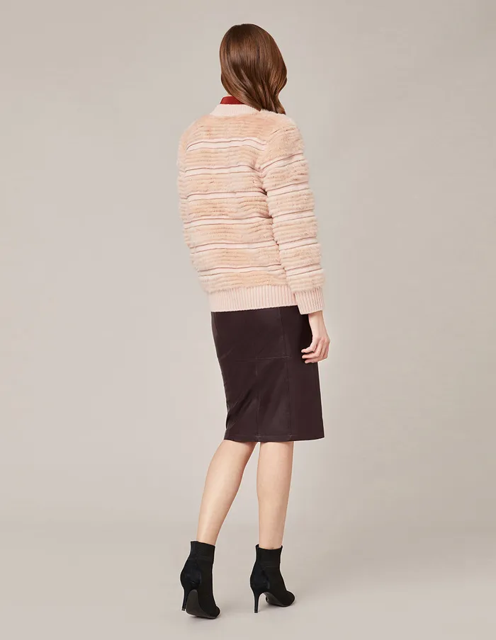 MARYLING Knitwear Spliced Knit Cardigan Misty Rose 8211 Women
