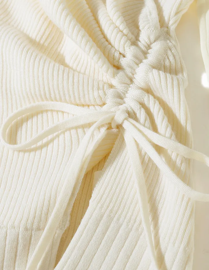 MARYLING Knitwear VNeck Contrast Stripe Knitted Spliced Georgette Top White 8211 Women MARYLING Knitwear VNeck Contrast Stripe Knitted Spliced Georgette Top White 8211 Women