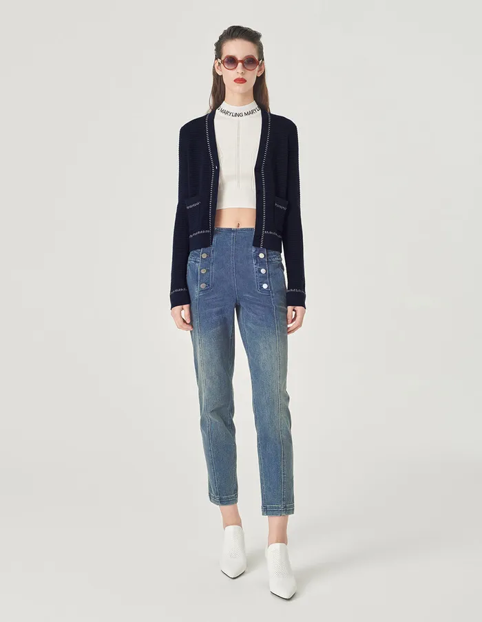 MARYLING Knitwear VNeck Knitted Cardigan Mid 8211 Women